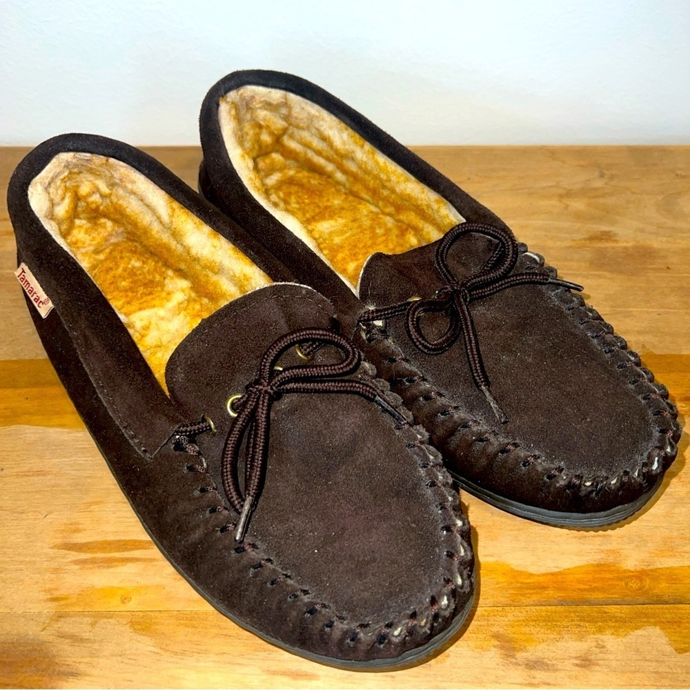 Men's Tamarac by Slippers Size 7 Fleece- lined Suede Slipper